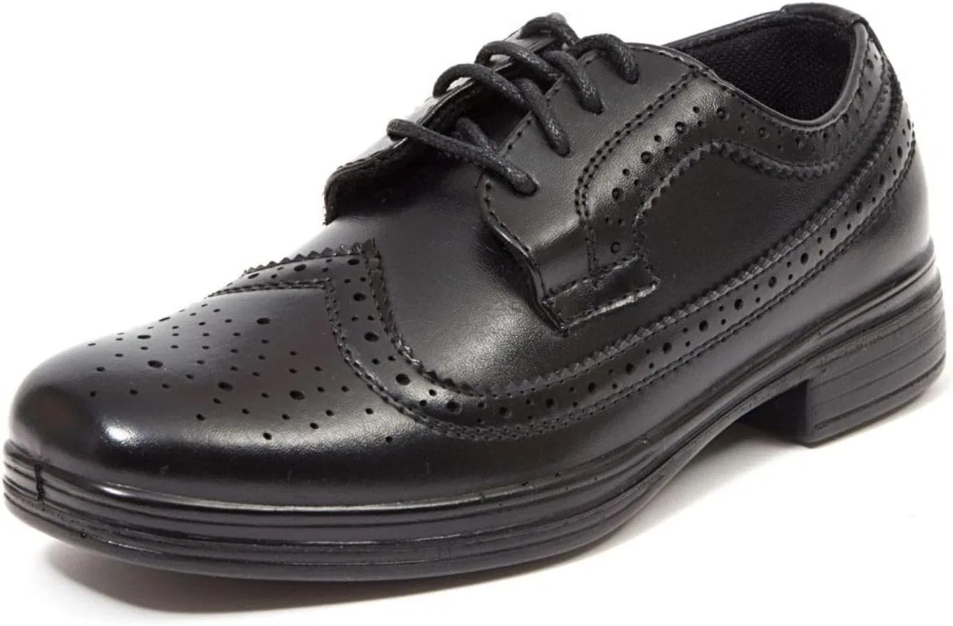 Детские туфли оксфорды с крылышками и перфорацией Ace Deer Stags, Black