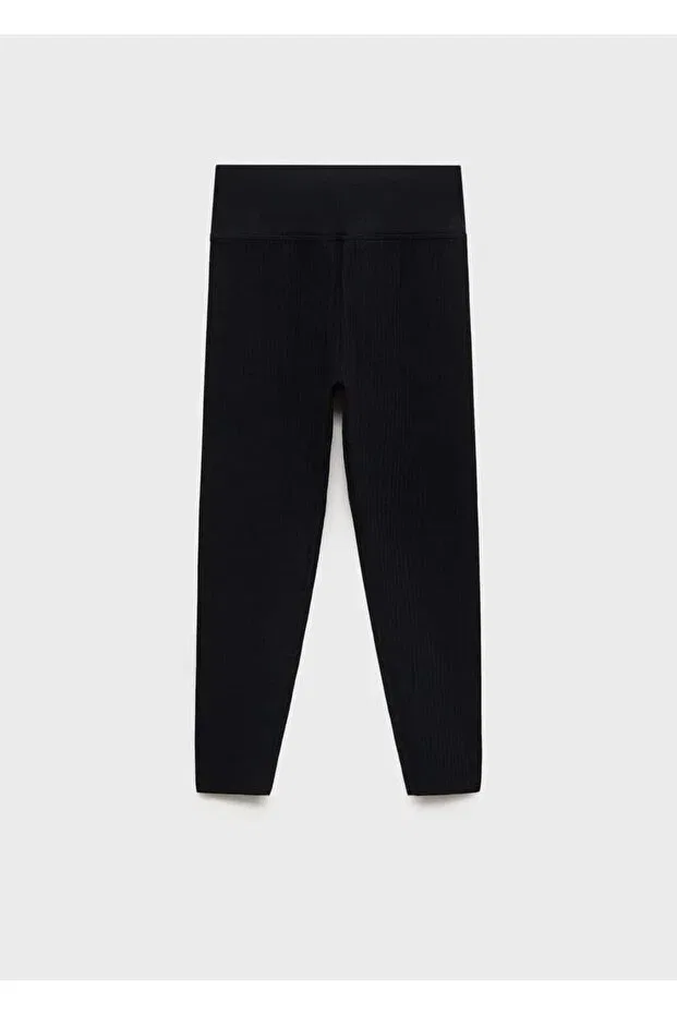 Детские леггинсы для девочек хлопковые Mango Kids, Black — фото 3