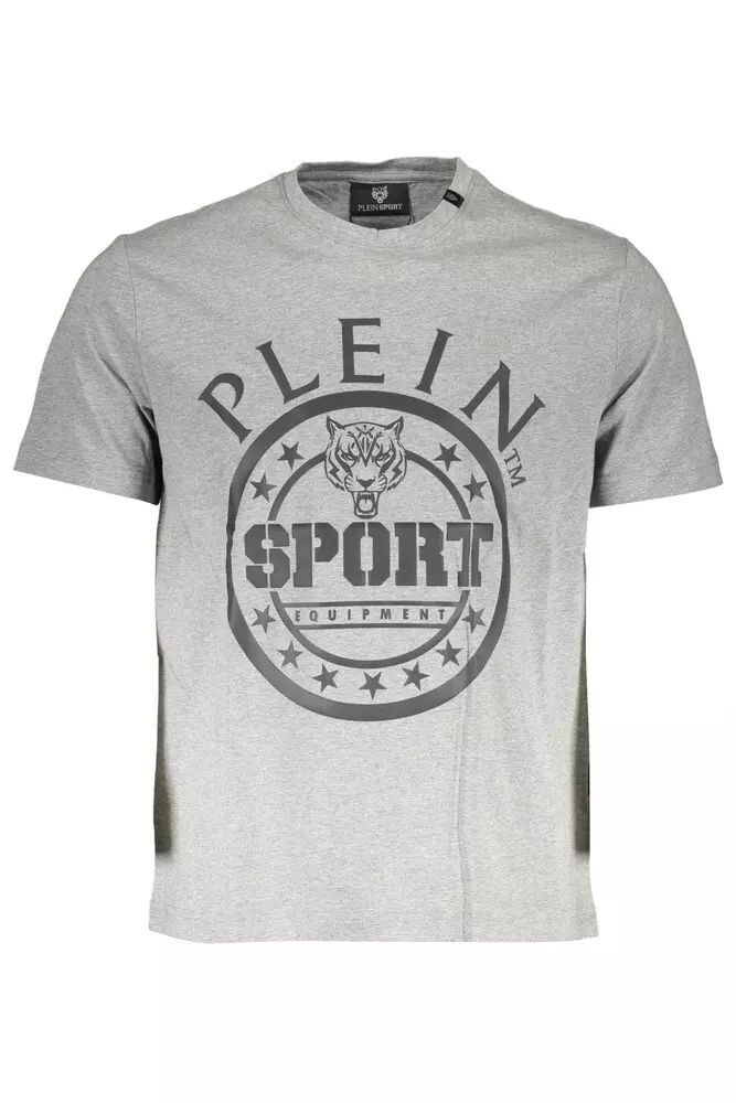 

Plein Sport Athletic Хлопковая мужская футболка с круглым вырезом, серый