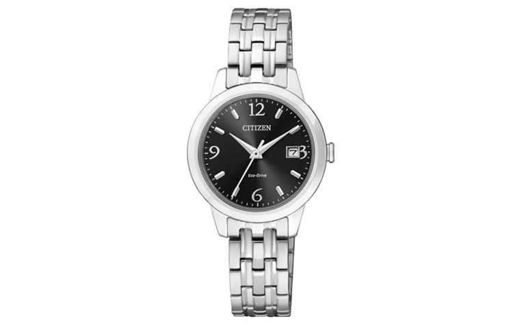 

CITIZEN Часы Solar Quartz Movement Stainless Steel Watchband Watch Women's Watch Black Dial, Silver