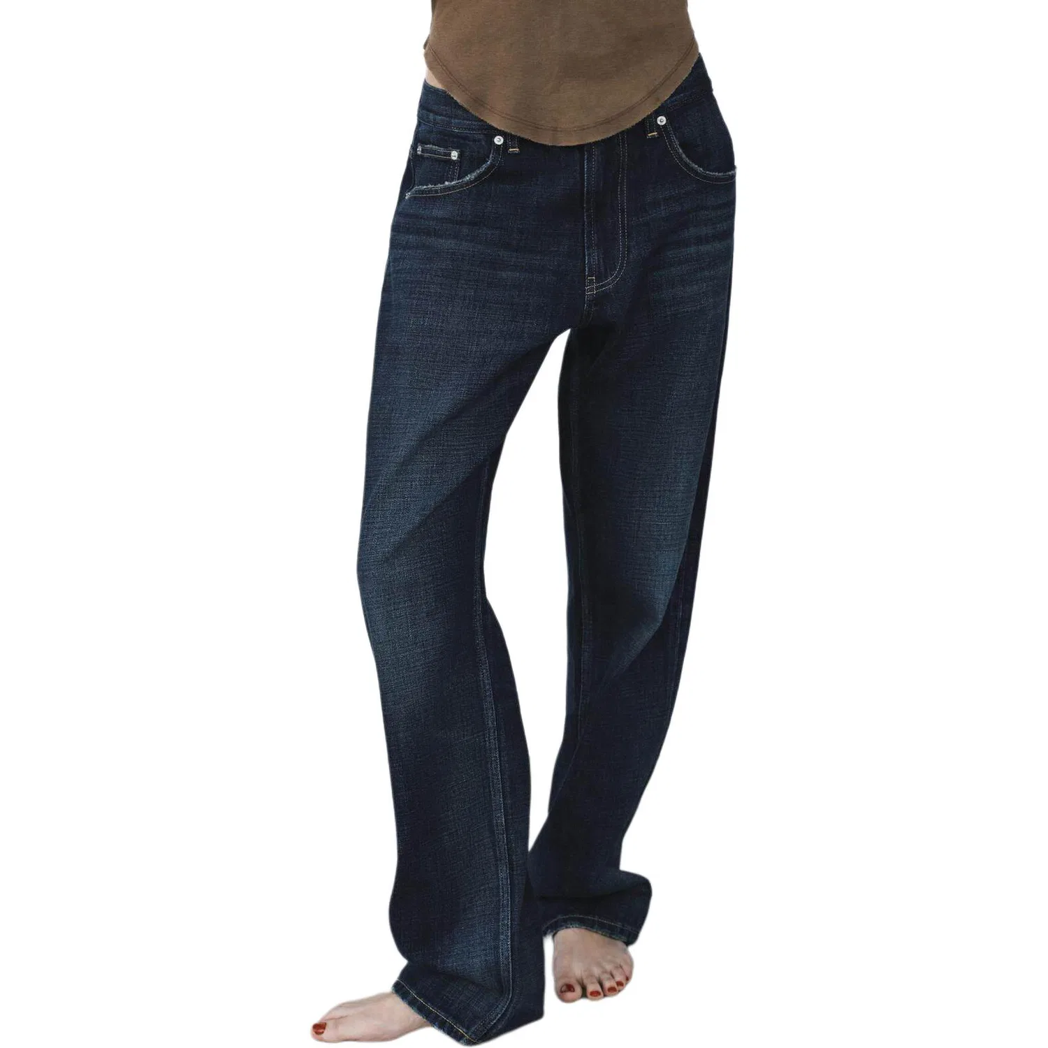 Женские джинсы зауженные Sea Blue ZARA — фото 4