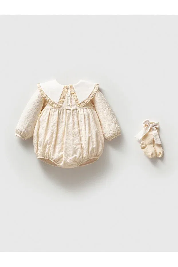 Детский комбинезон для девочек с принтом Noynoy Baby, Beige