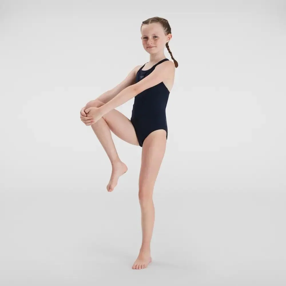 Детский цельный купальник для девочек Speedo Eco+ Medalist, Blue Navy — фото 3