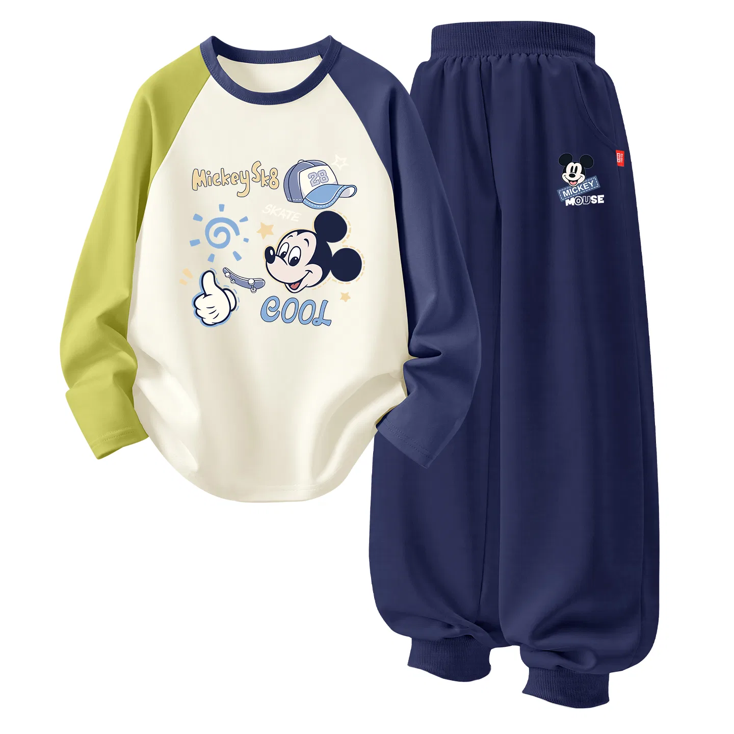 Детский спортивный комплект с круглым вырезом Happy K Disney, Party Green Blue+Happy K Navy Blue