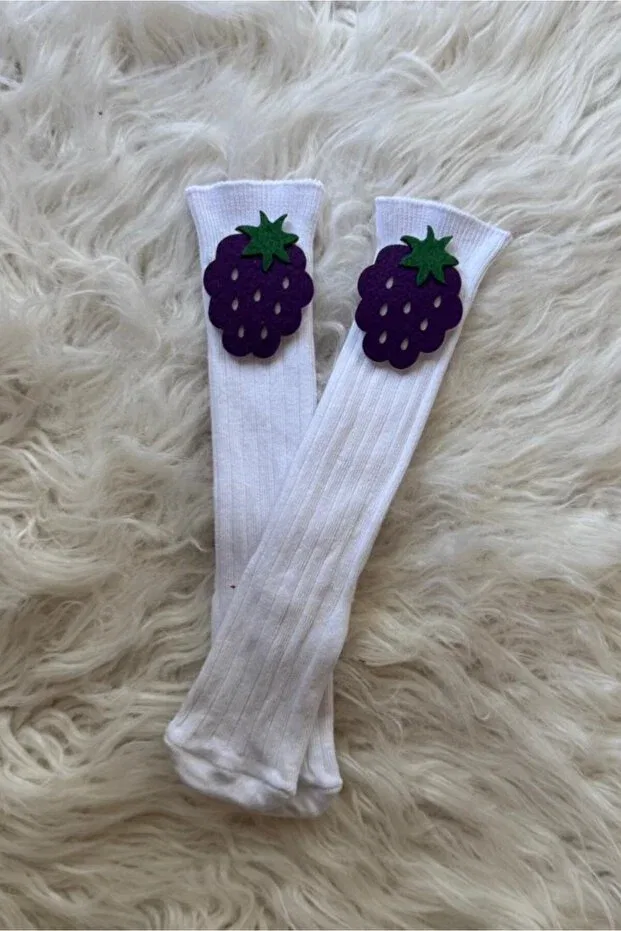 Детские носки хлопковые Cute figured cotton ribbed baby/children's socks Al Ver Gülüm, White Blackberry