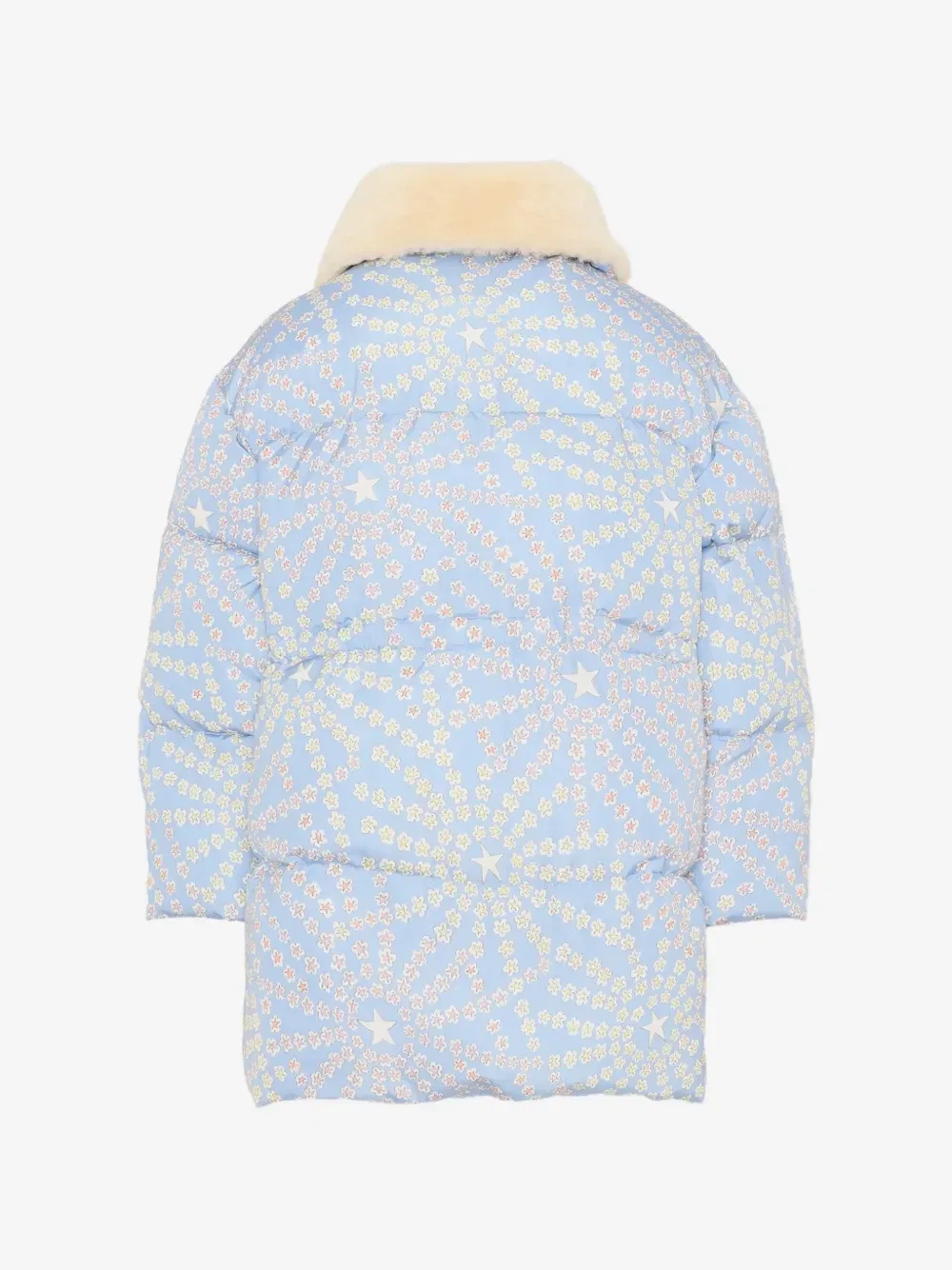 Стеганая куртка с принтом в виде звезд Stella McCartney Kids, синий — фото 2