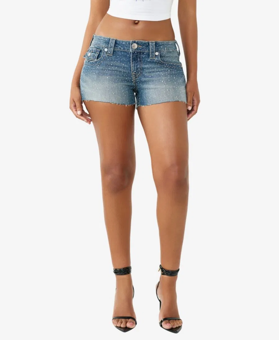 Шорты с кристаллами Joey Low-Rise True Religion, Sugar Swirl