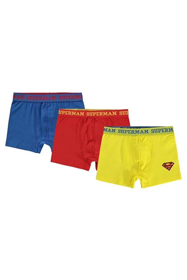 Детские трусы-боксеры для мальчиков хлопковые комплект 3 шт Superman, Yellow