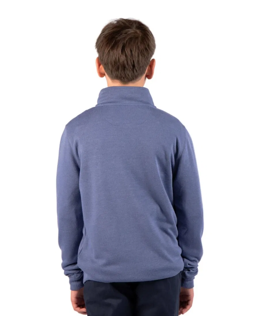 Свитшот с воротником-стойкой и четверть-молнией French Rib Quarter Zip Tailorbyrd, Gray Blue — фото 2