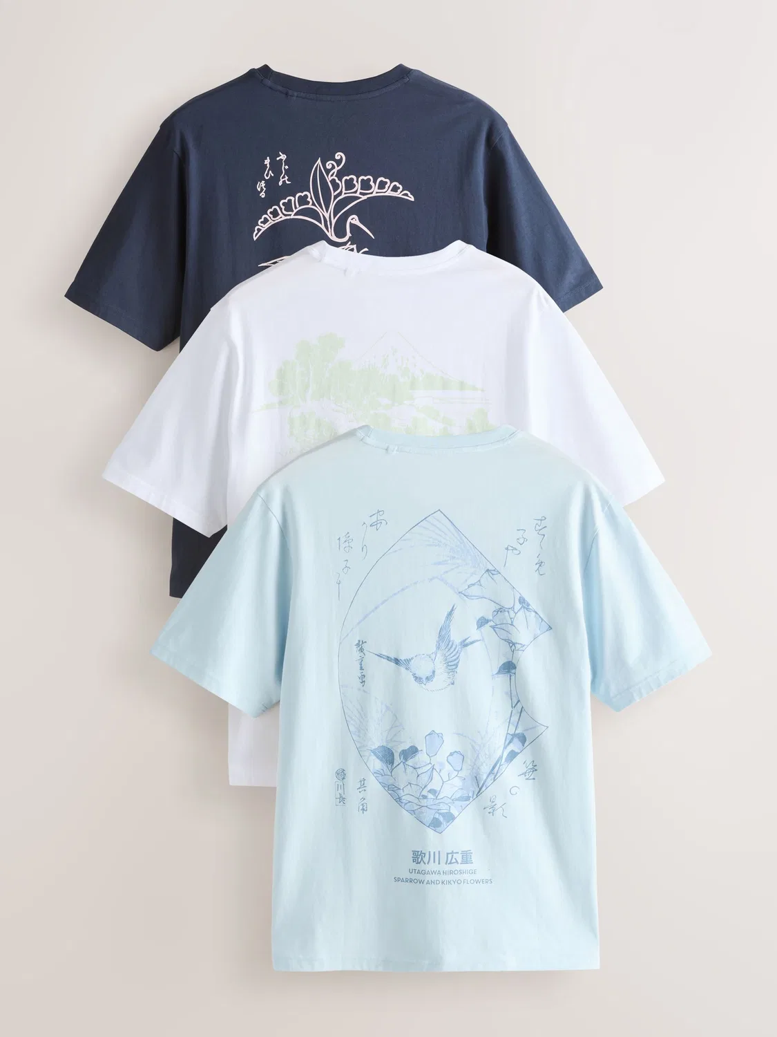 Футболка с принтом Artist License, Hokusai Next, синий/темно-синий/белый