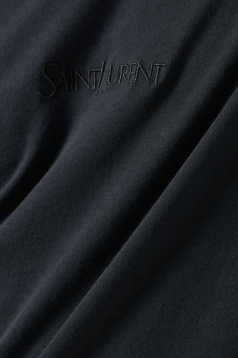 Футболка хлопковая Saint Laurent, черный выбеленный — фото 4