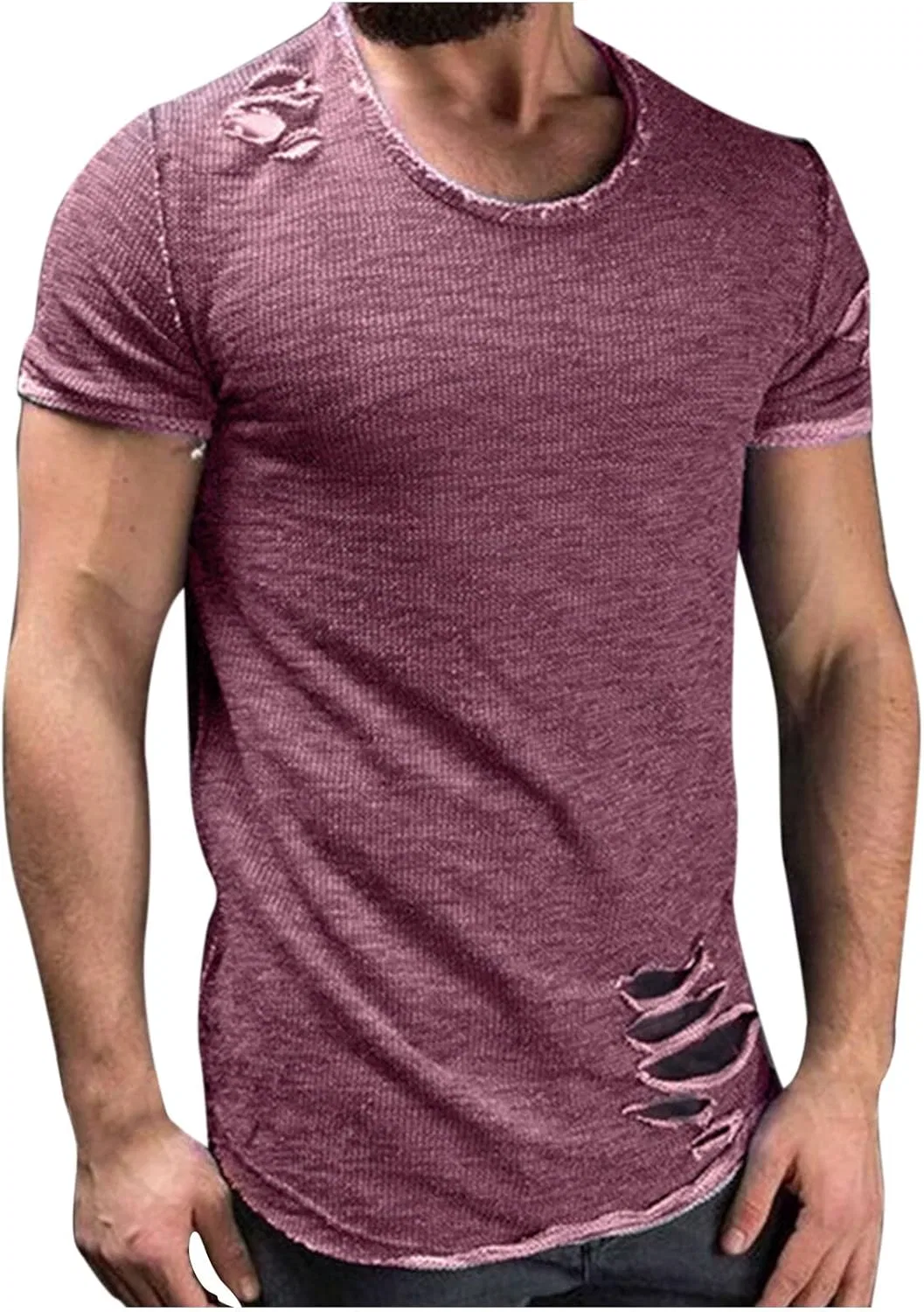 Мужская футболка с контрастной строчкой, Slim Fit Generic, Purple