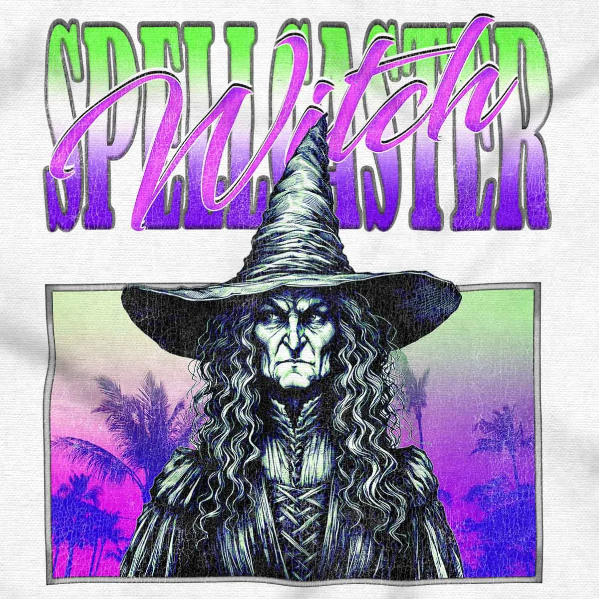 Детское боди-комбинезон с коротким рукавом с принтом Halloween Monster Spell Caster Witch Brisco Brands, White — фото 2