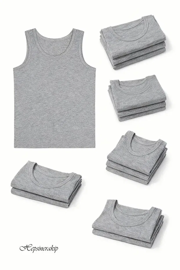 Детский комплект маек для мальчиков хлопковый 6-Pack Hepsine Rakip, Gray — фото 3