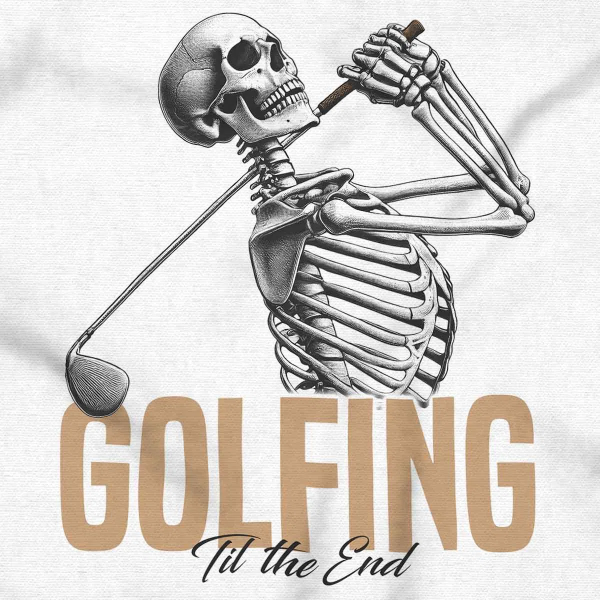Детское боди-комбинезон с принтом Funny Skeleton Golfing Til The End Brisco Brands, White