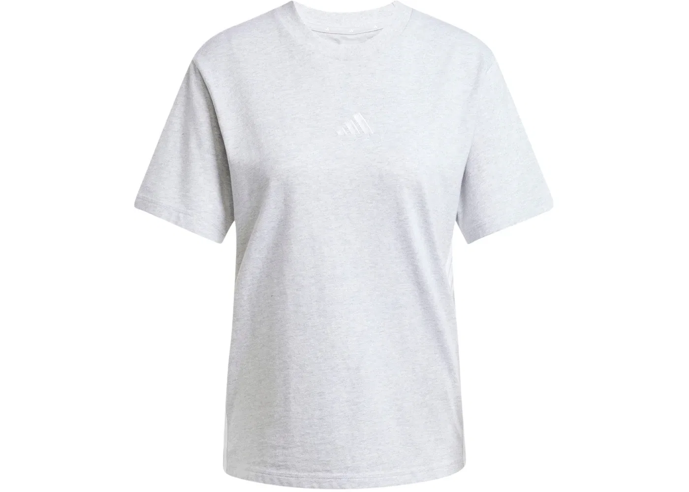 Женская футболка с тремя полосками Adidas, Light Grey Heather/White