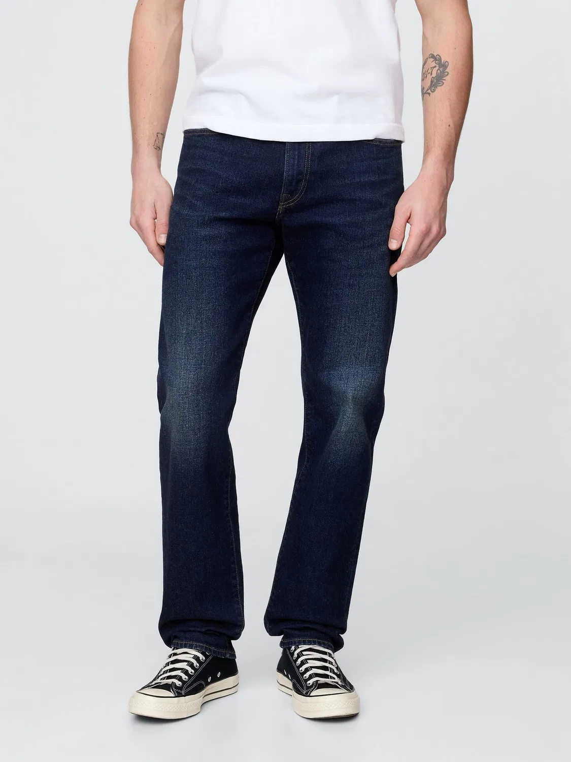 Джинсы прямые Gap Blue Indigo, синий индиго — фото 2