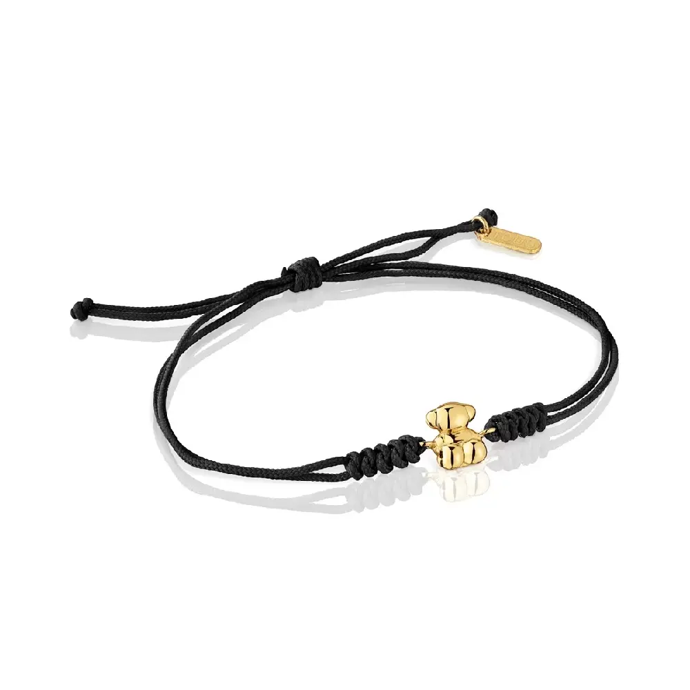 

Браслет Tous Black Nylon And Gold Bear Bold Bear, золото/черный
