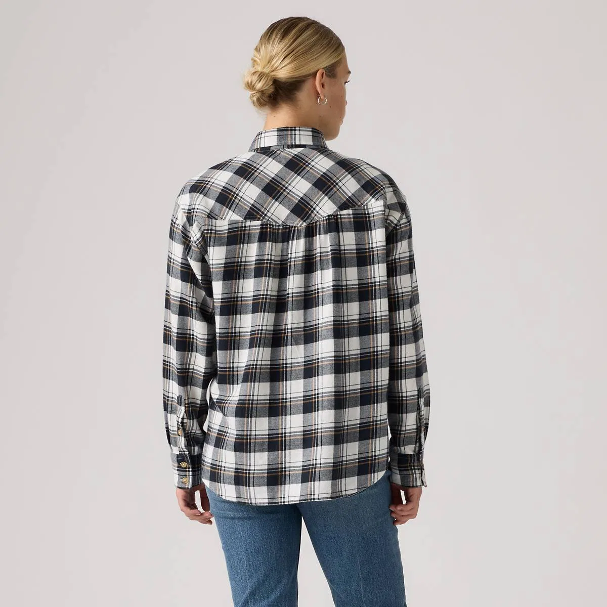 Фланелевая рубашка на пуговицах Nash Levi's, Caro Plaid Anthracite Night - Black — фото 4