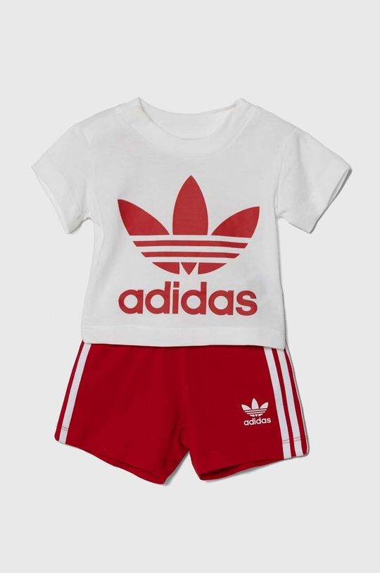 

Хлопковый костюм для новорожденных adidas Originals, красный
