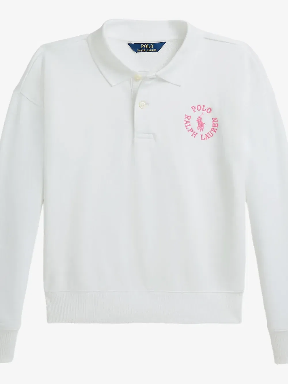 Свитер поло с вышитым логотипом POLO RALPH LAUREN KIDS, белый — фото 2