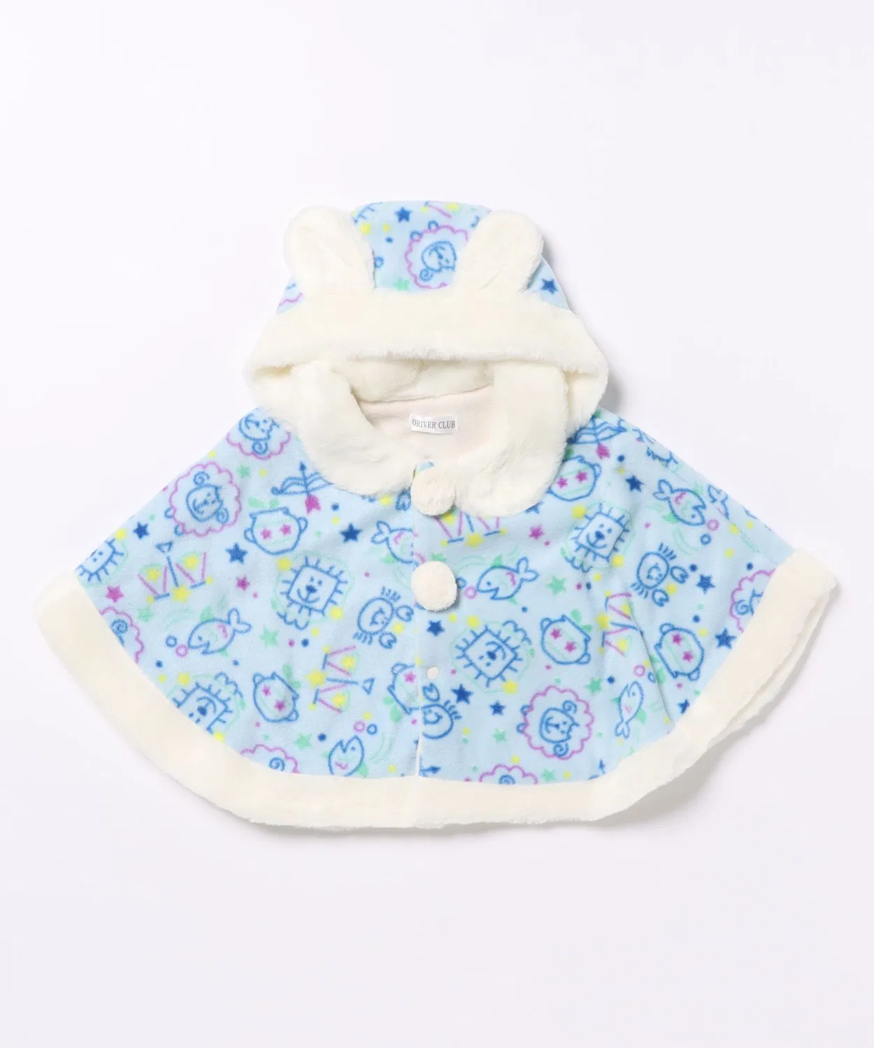 Детский пончо из флиса с капюшоном, модель NINO, Blue