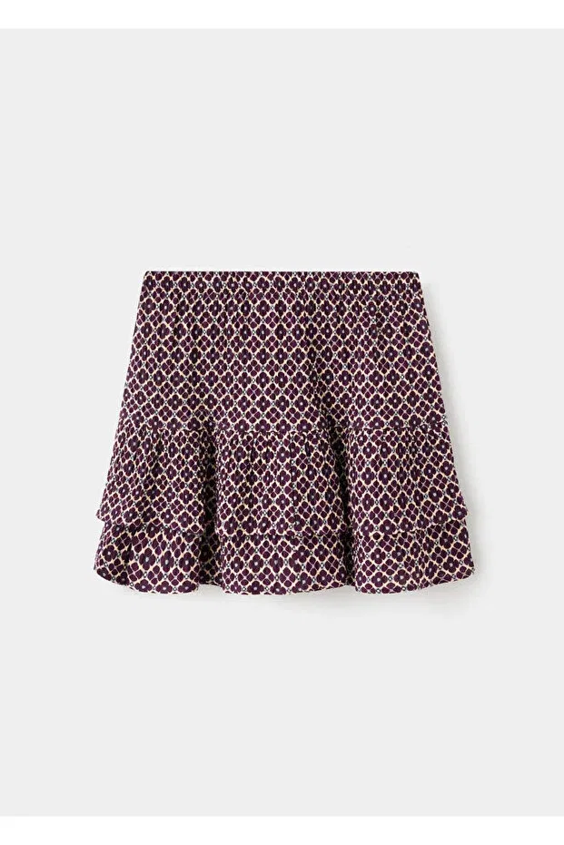 Детские шорты для девочек с принтом Mango Kids, Burgundy Color — фото 2