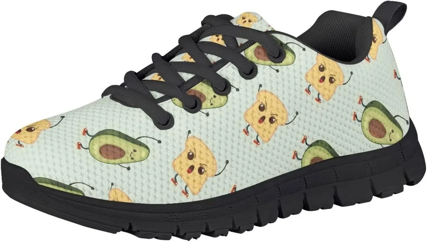 Детские кроссовки для мальчиков и девочек с шнуровкой Gomyblomy, Cartoon Avocados — фото 2