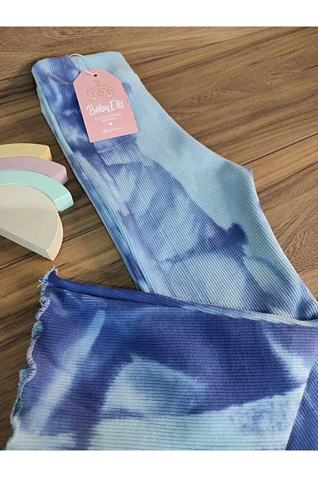 Детские леггинсы для девочек с принтом Babyelisco, Tie-Dye Pattern — фото 2