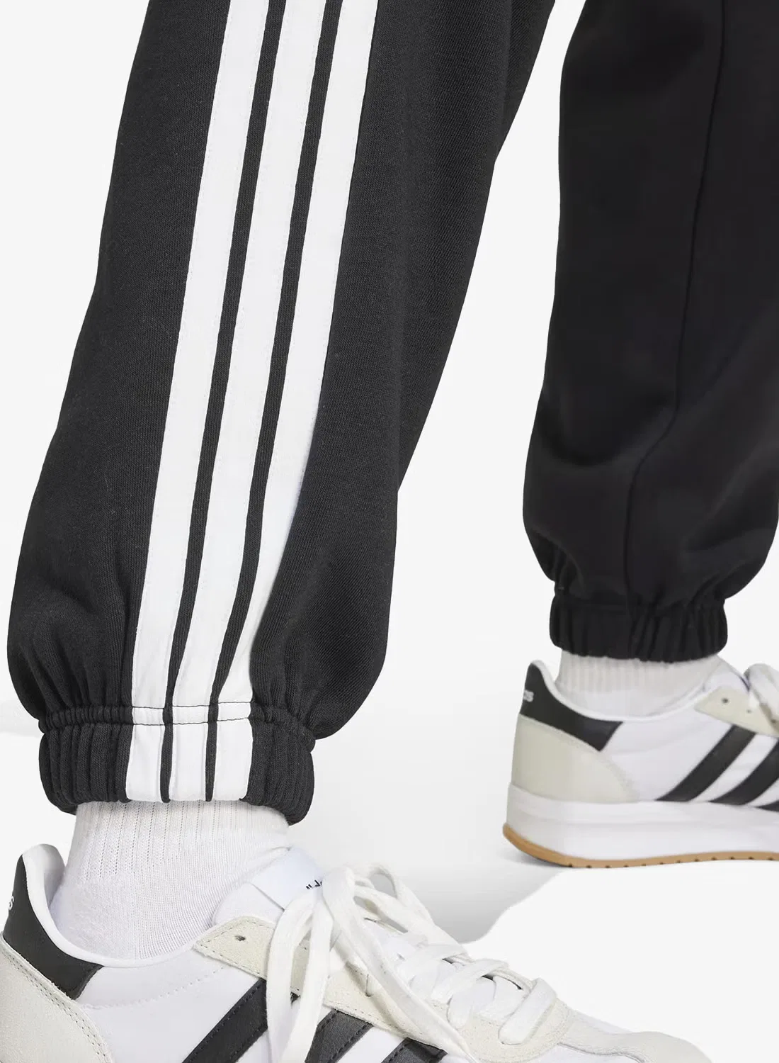 Спортивные брюки из футера с лампасами 3-Stripes Adidas, черный — фото 4