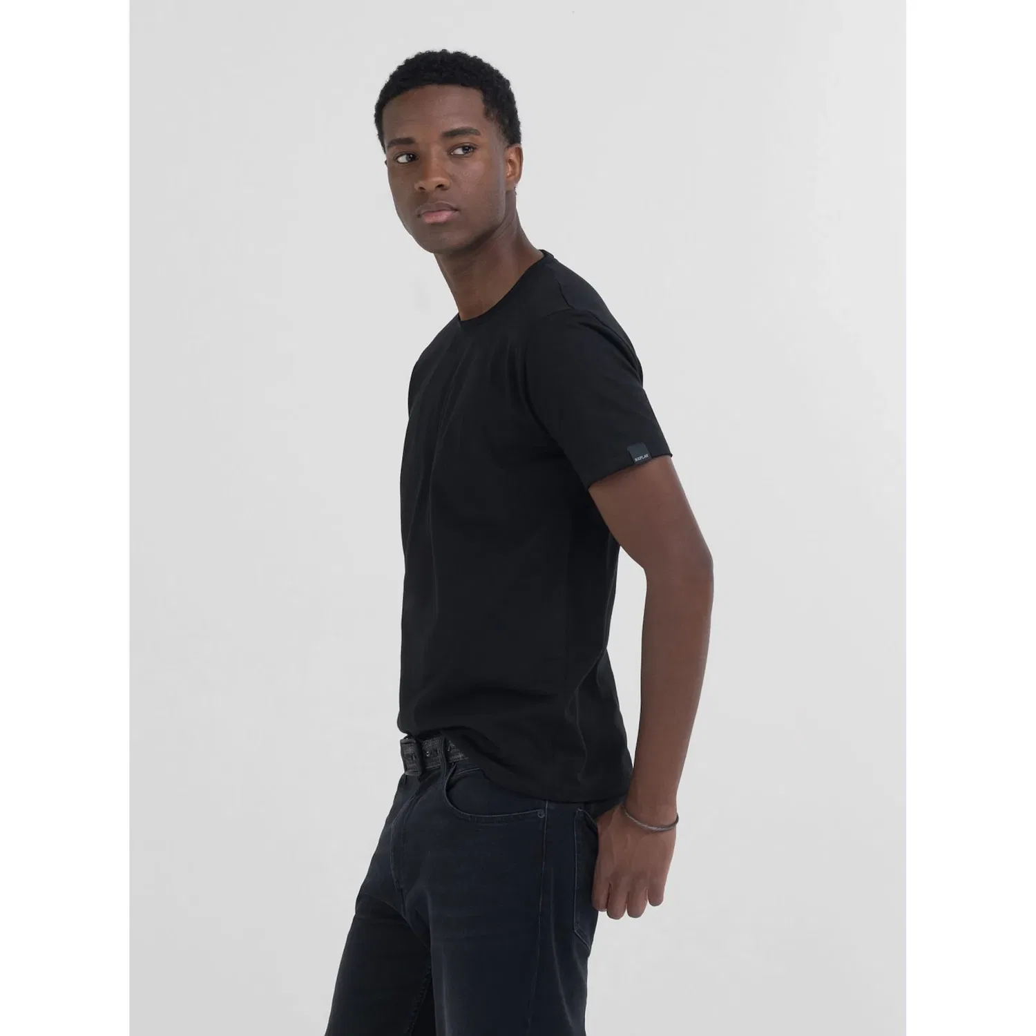 Детская хлопковая футболка regular fit Replay, Black — фото 4