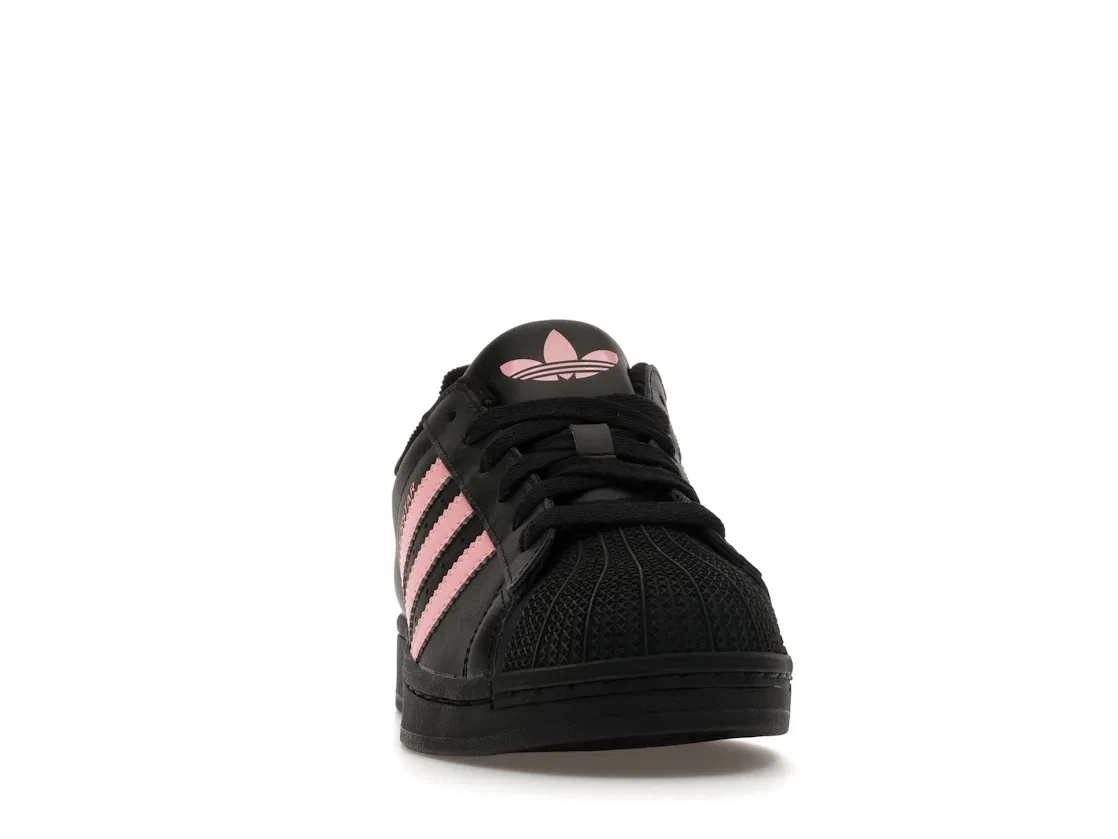 Детские кроссовки с перфорированным носком Adidas Superstar II, Core Black/Glow Pink/Core Black — фото 2