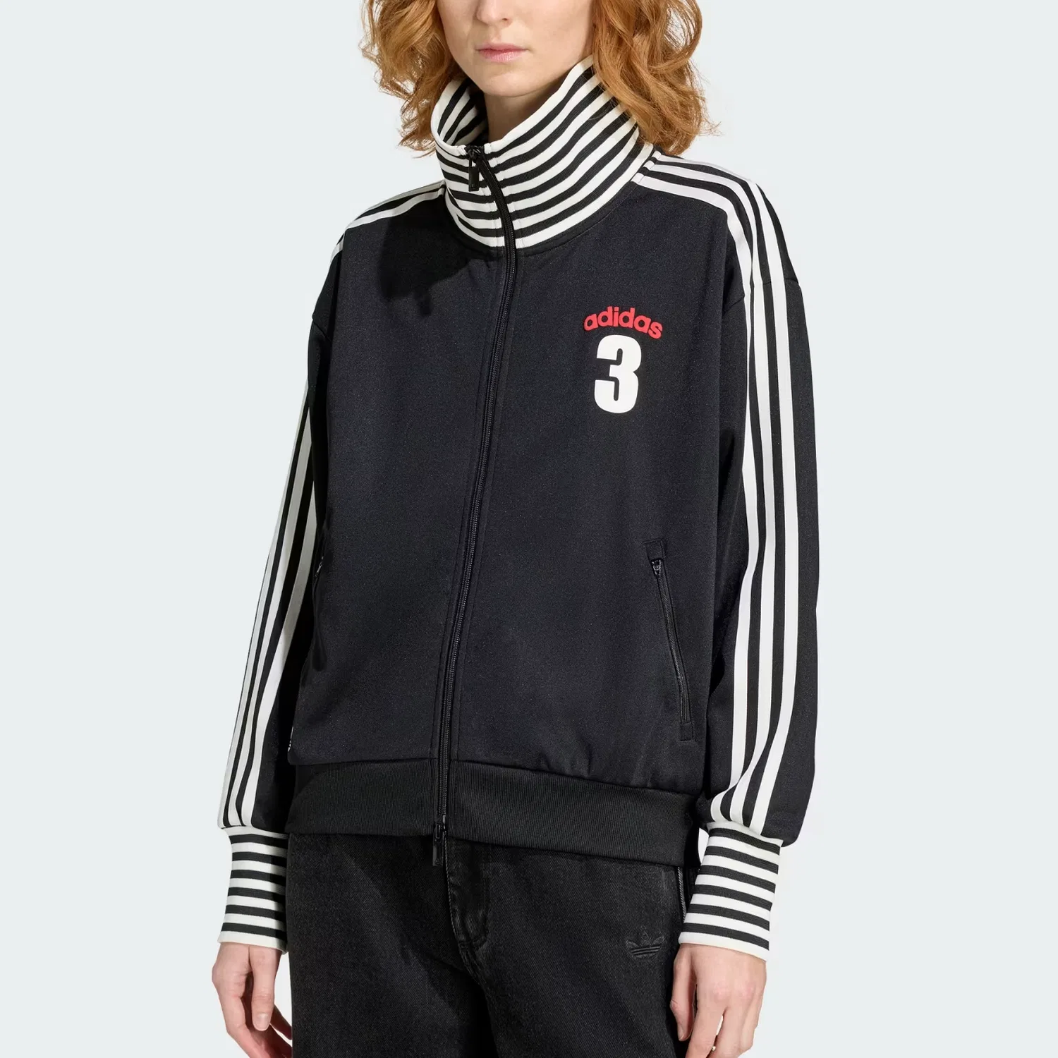 Куртка с полосками и молнией, Adidas Originals, Black — фото 3