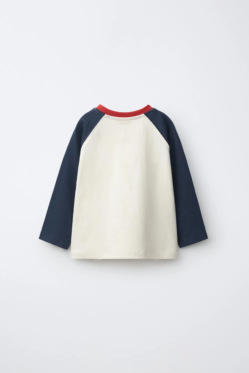 Футболка с рукавами реглан и вышитым текстом. ZARA, Navy blue — фото 2