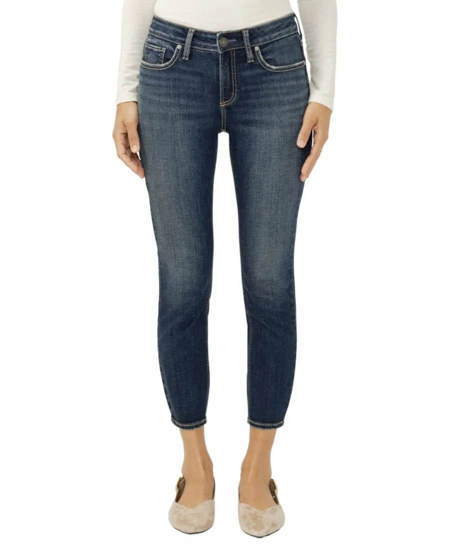 Женские джинсы-скинни Elyse Mid-Rise Cropped Silver Jeans Co., Bonnie