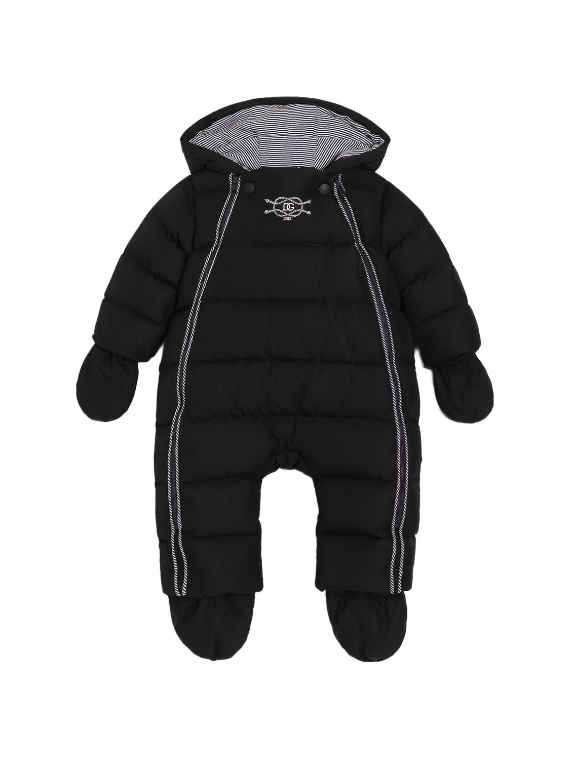 Ромпер из канваса Dolce & Gabbana Kids, черный