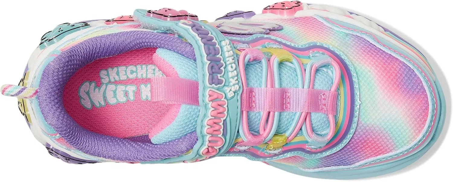 Детские кроссовки для девочек с ароматом Gummy Friends Skechers, Light Blue Synthetic/Multi Trim — фото 2