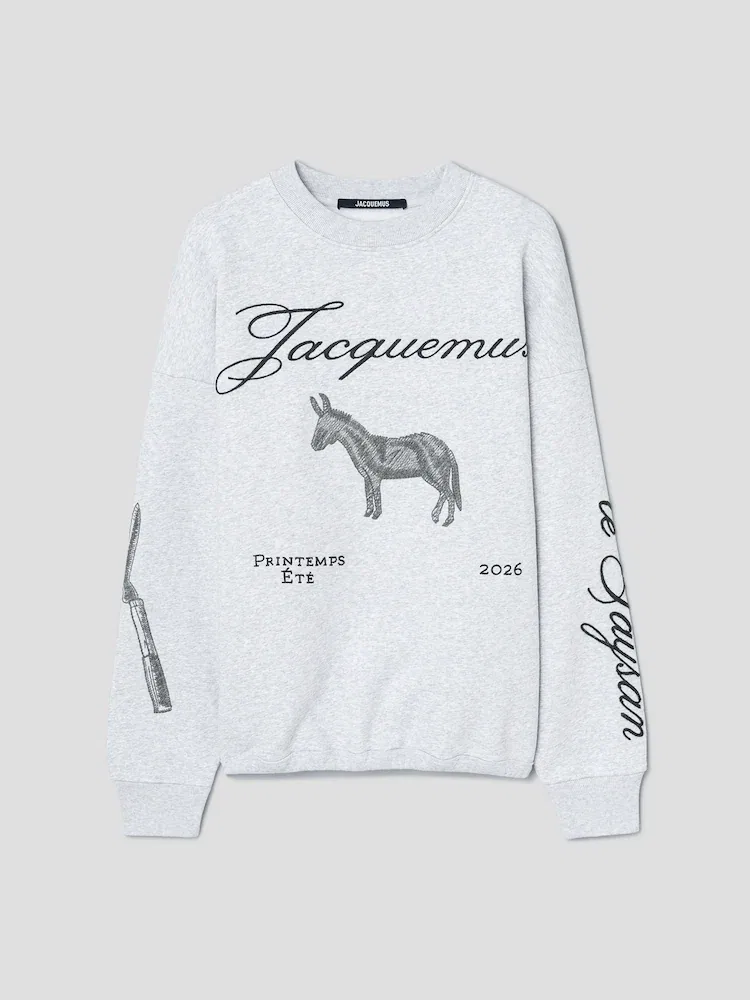 Свитшот с джаккардом Donkey JACQUEMUS, Grey