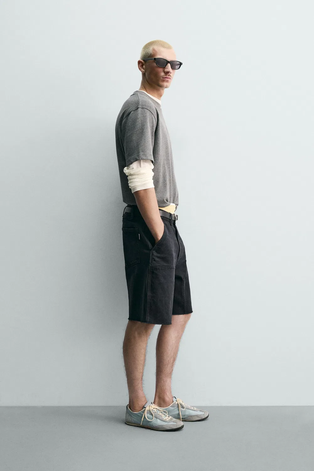 Свободные бермудские шорты для плотников ZARA, Black — фото 4
