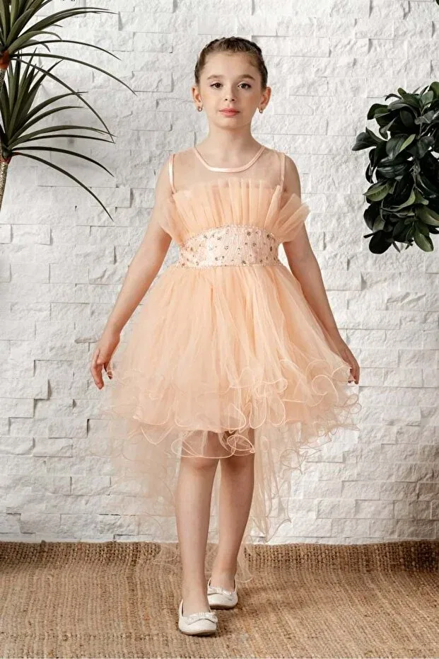 Детское платье для девочек хлопковое Long train tutu strappy girl's filira dress mnk0584 Mnk Baby&Kids, Somon — фото 2