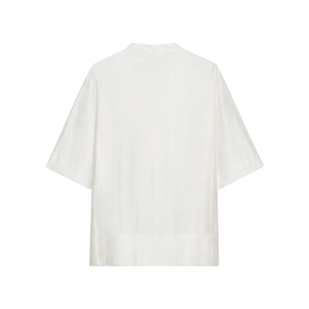 Женская рубашка с круглым вырезом Frosted White ZARA, Frosted White — фото 3