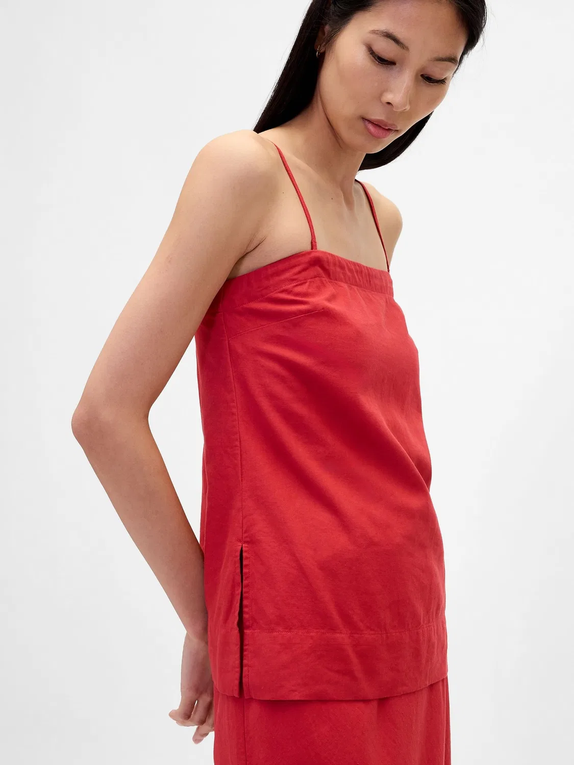 Топ Gap Red Linen-Blend Cami, красный — фото 4