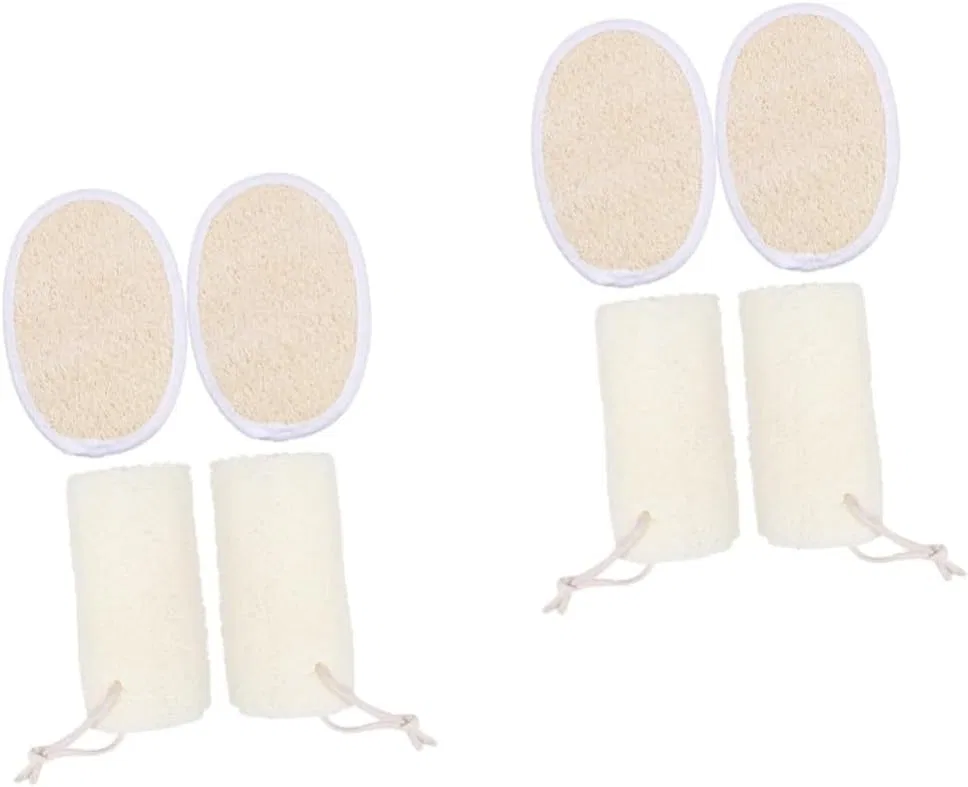 Набор мочалок для тела из люфы, Healeved, 8 шт, 15x11 см, Beige