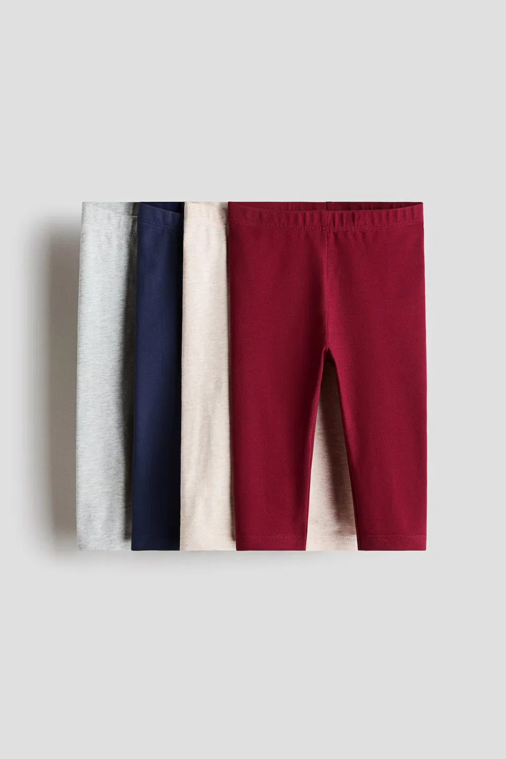 Комплект из 4 леггинсов из хлопкового трикотажа H&M, Dunkelrot/Marineblau/Hellgrau