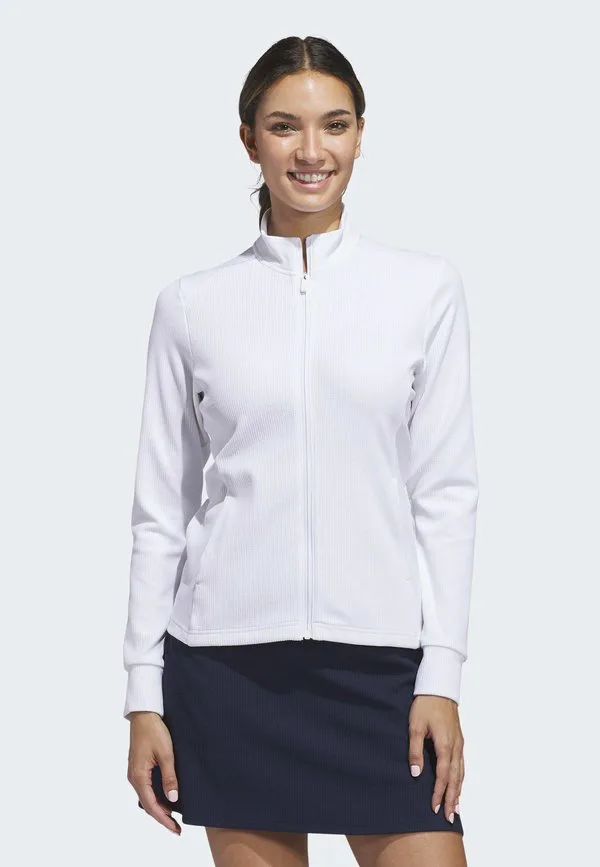 Игровая тренировочная куртка с полной застежкой-молнией Adidas Golf, White — фото 2