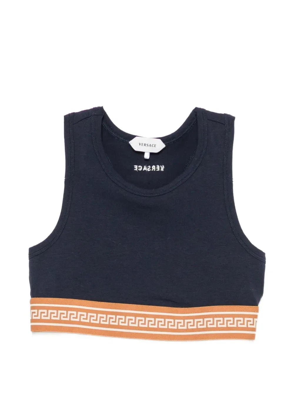 Укороченный топ с делкой Greca Versace Kids, синий