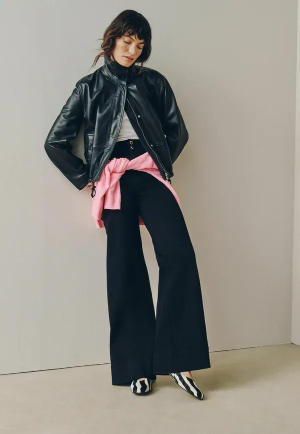 Джинсы деним Tall fit - high rise stretch wide leg jeans 2 pack wide leg Next Black, черный/синий
