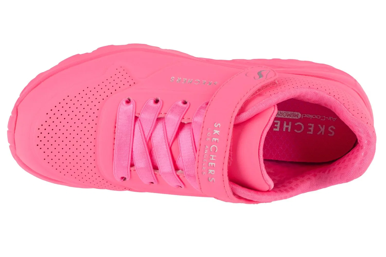 Детские кроссовки для девочек Skechers, Neon Pink Synthetic Trim — фото 3