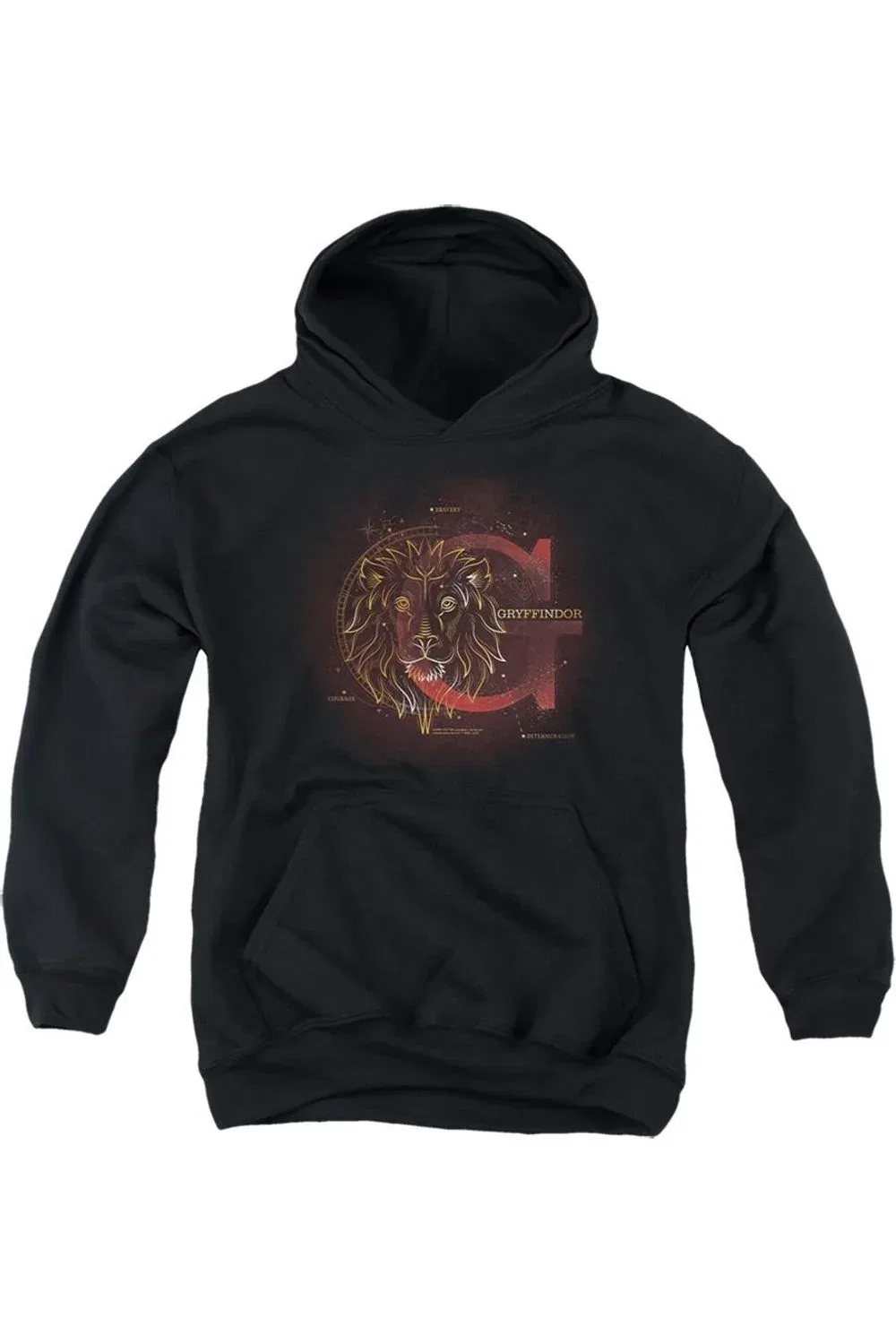 Детское худи с капюшоном Harry Potter Celestial Nomad Gryffindor Gildan, черный