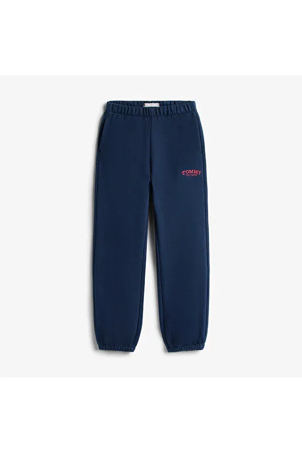 Детские спортивные штаны для девочек без принта Tommy Hilfiger, C1g-Blue — фото 4